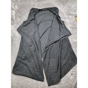 Soft Surroundings Vest Open Front Sleeveless Cardigan Faux Suede L/XL‎ Eyelet